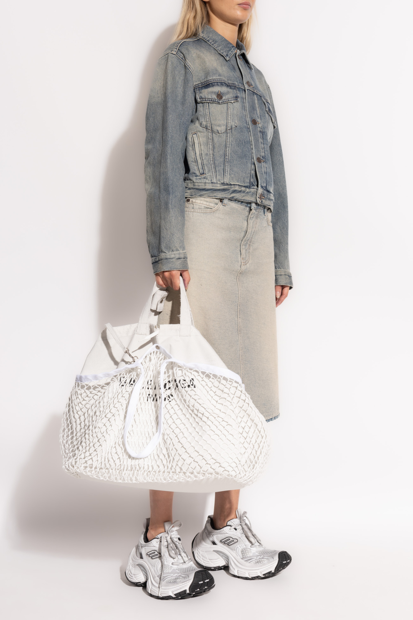 Balenciaga Denim jacket with logo | Women's Clothing | Vitkac